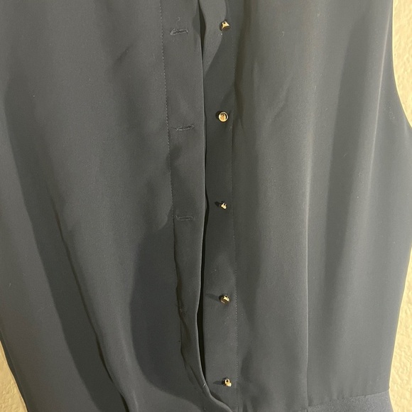 Reiss Asti navy blue pleat detailed bodice sleeveless dress women’s Side 2 - Picture 8 of 15